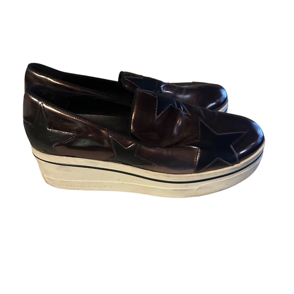 Stella McCartney Bronze & Black Star Platform Slip-Ons - Picture 3 of 6